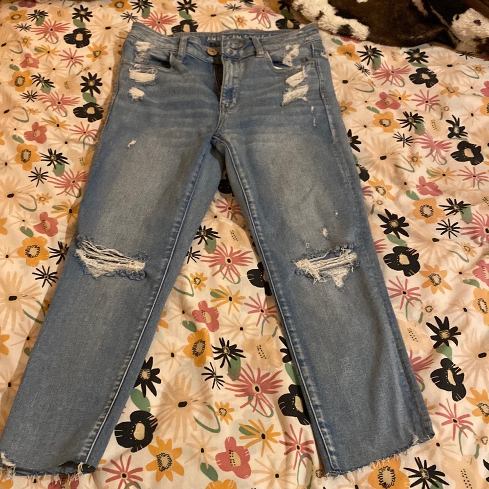AMERICAN EAGLE HI-RISE JEGGING CROPPED JEANS